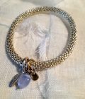 Jacky Blue Lace Agate Feather Silver Bracelet