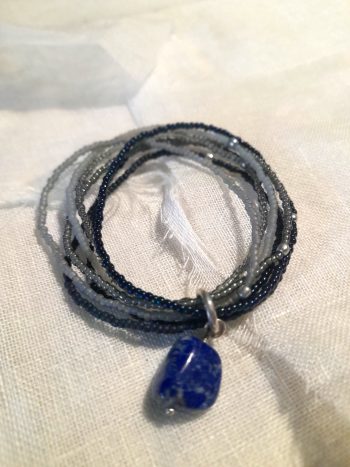 Nirmala Lapis Lazuli Silver Colored Bracelet