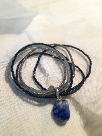 Nirmala Lapis Lazuli Silver Colored Bracelet - immagine 2