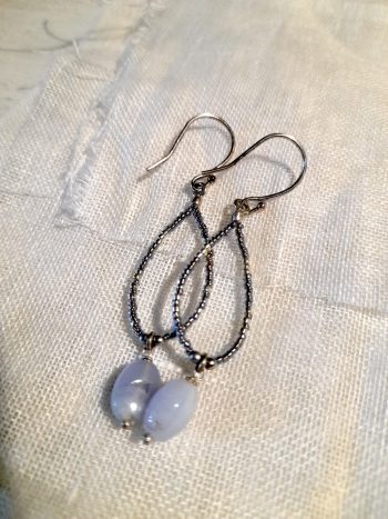 Becoming Blue Lace Silver Colored Earrings