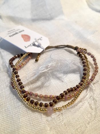 Loyal Rose Quartz Gold Colored Bracelet