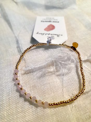 Proud Rose Quartz Gold Colored Bracelet - immagine 2