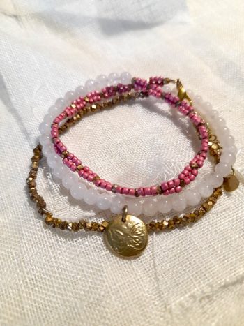 Dazzle Rose Quartz Gold Necklace / Bracelet