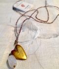 Nova Rose Quartz Heart Gold Necklace