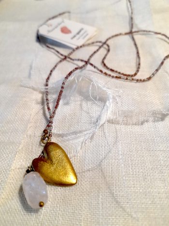 Nova Rose Quartz Heart Gold Necklace