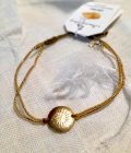Glitter citrine Coin Sun Gold Colored Bracelet - immagine 2