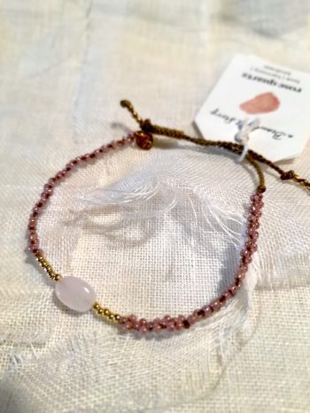 Emotion Rose Quartz Gold Colored Bracelet - immagine 2