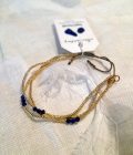 Shiny Lapis Lazuli Gold Colored Bracelet - immagine 2