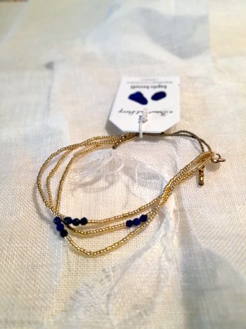 Shiny Lapis Lazuli Gold Colored Bracelet