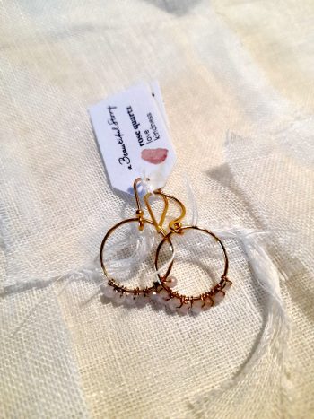 Compassion Rose Quartz Gold Plated Earrings