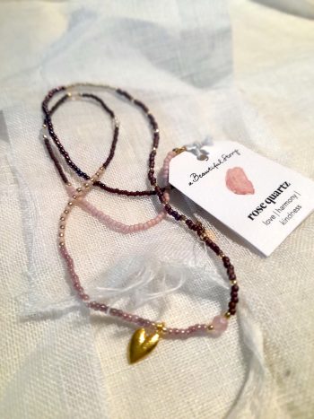 Feel Rose Quartz gold Colored Necklace