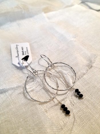 Talent Black Onyx Silver Plated Earrings