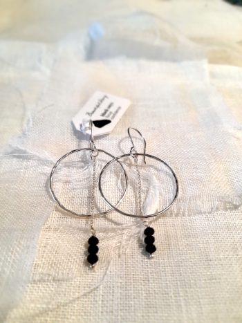 Talent Black Onyx Silver Plated Earrings - immagine 2