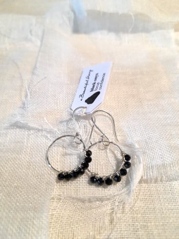 Compassion Black Onyx Silver Plated Earrings