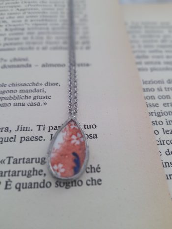 Collana con ciondolo a goccia Rosso - immagine 3