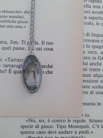 Collana con ciondolo ovale Verde - immagine 3