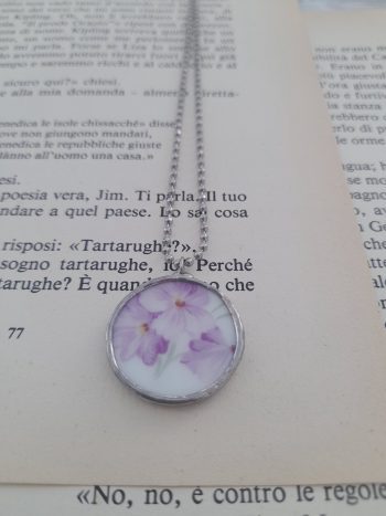 Collana con ciondolo ovale Viola - immagine 3